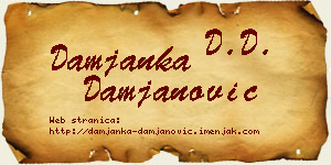 Damjanka Damjanović vizit kartica